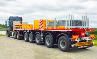 Need to transport crane elements? Have a look at the MAX410 ballast trailer for the transportation of compact crane components and counterweights.