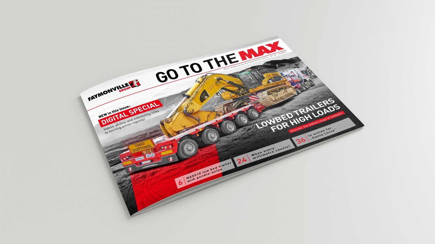 Go to the MAX Nr.32 with a special around our lowbed trailer range