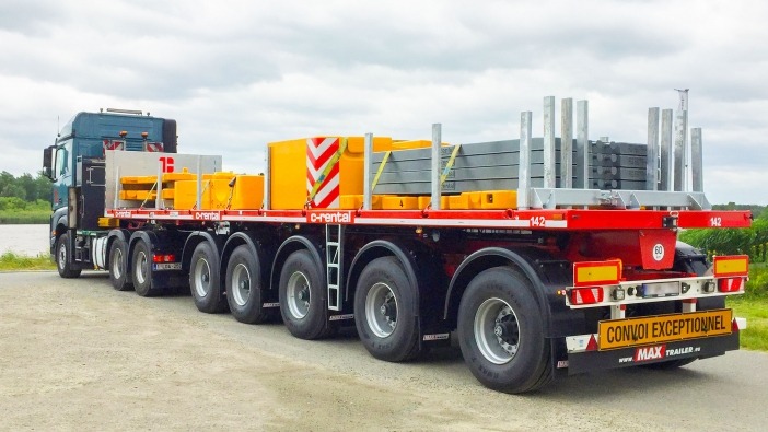 Need to transport crane elements? Have a look at the MAX410 ballast trailer for the transportation of compact crane components and counterweights.