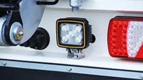 LED working lamps at the rear of the trailer for ideal visibility in the dark.