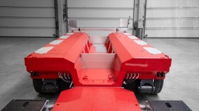 Excavator trough at rear bogie